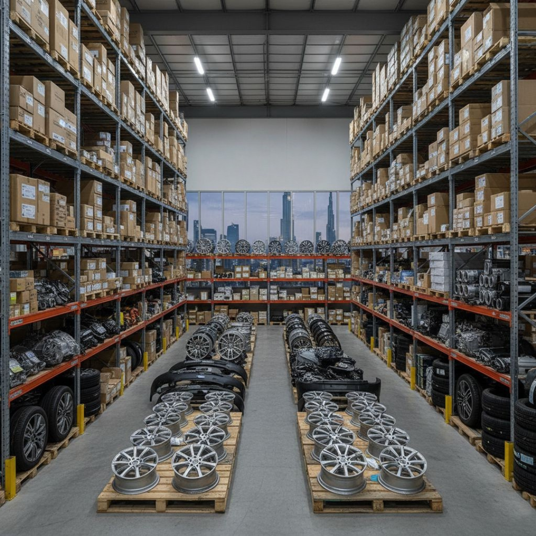 Autonix warehouse shelves stocked with auto parts